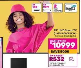 75" UHD Smart TV (UA75U8000FKXXA)
