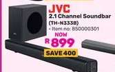 JVC 2.1 Channel Soundbar TH-N333B