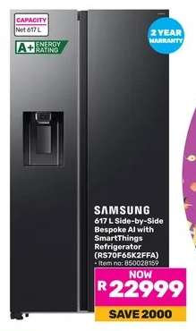 Samsung 617 L Side-by-Side Bespoke AI with SmartThings Refrigerator
