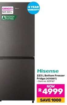 Hisense 223 L Bottom Freezer Fridge (H310BIT)