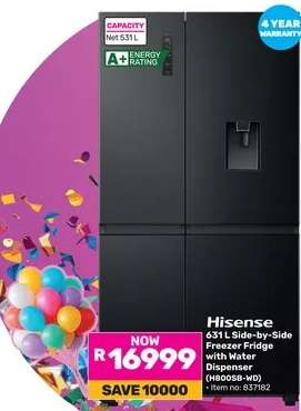 Hisense 631 L Side-by-Side Freezer Fridge with Water Dispenser