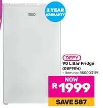 DEFY 90 L Bar Fridge (DBF90W)