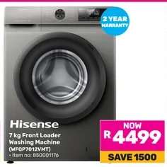 Hisense 7 kg Front Loader Washing Machine (WFGP7012VMT)