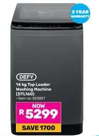 DEFY 14 kg Top Loader Washing Machine (DTL160)