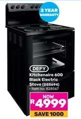 Defy Kitchenaire 600 Black Electric Stove DSS694