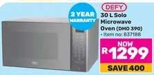 Defy 30L Solo Microwave Oven DMO 390