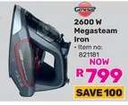 2600 W Megasteam Iron