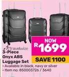 Travelwize 3-Piece Onyx ABS Luggage Set