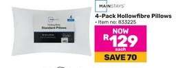 4-Pack Hollowfibre Pillows