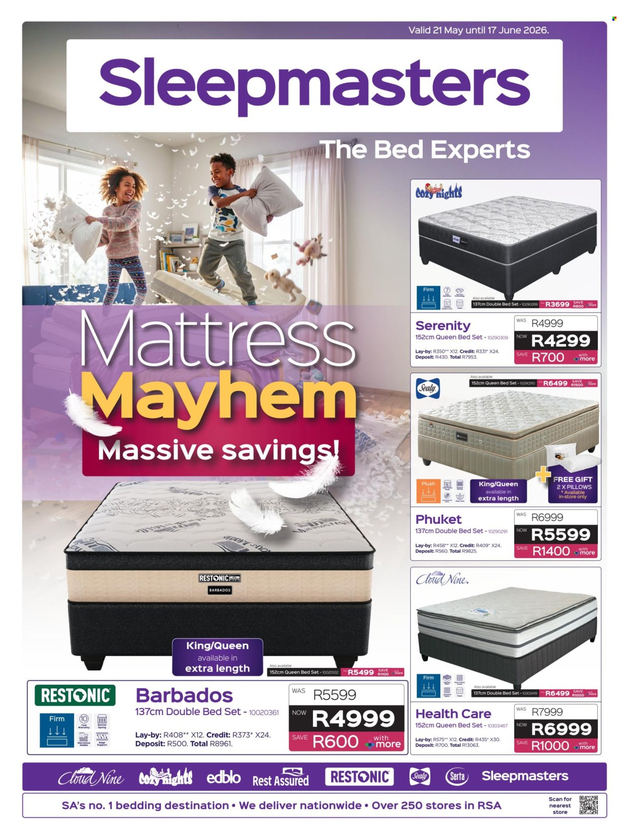 Sleepmasters specials - 21/05/2026 - 17/06/2026. Page 1