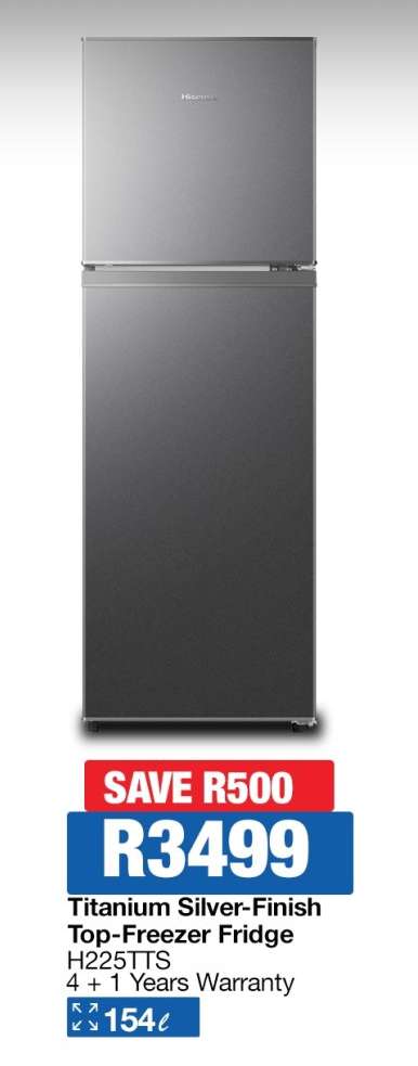 Titanium Silver-Finish Top-Freezer Fridge