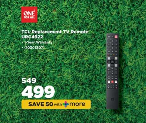 TCL Replacement TV Remote URC4922
