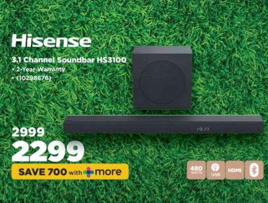 Hisense 3.1 Channel Soundbar HS3100