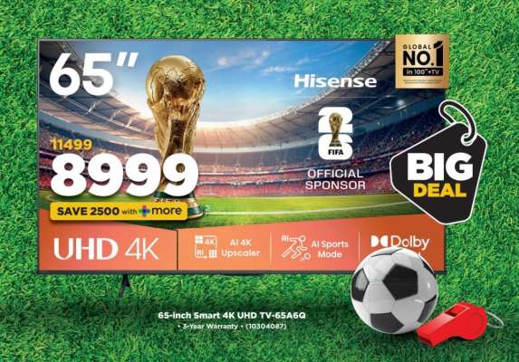 65-inch Smart 4K UHD TV-65A6G