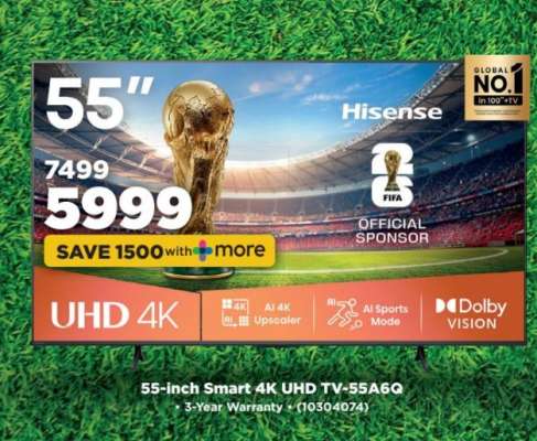 55-inch Smart 4K UHD TV-55A6G