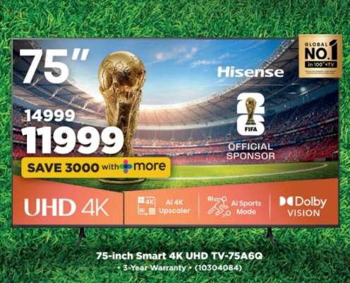 75-inch Smart 4K UHD TV-75A6G