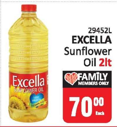 Excella Sunflower Oil 2Lt