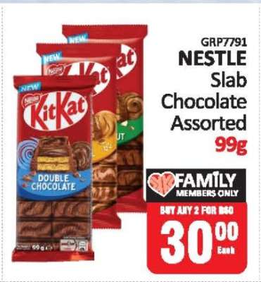 NESTLE Slab Chocolate Assorted 99g