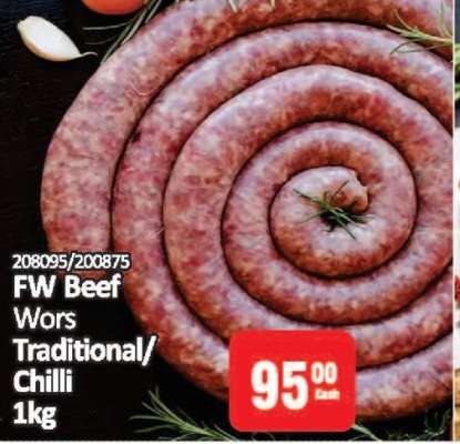 FW Beef Wors Traditional/Chilli