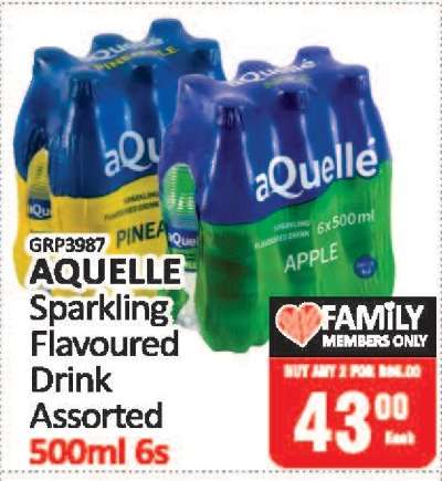 AQUELLE Sparkling Flavoured Drink Assorted