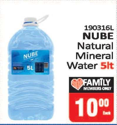 NUBE Natural Mineral Water 5lt