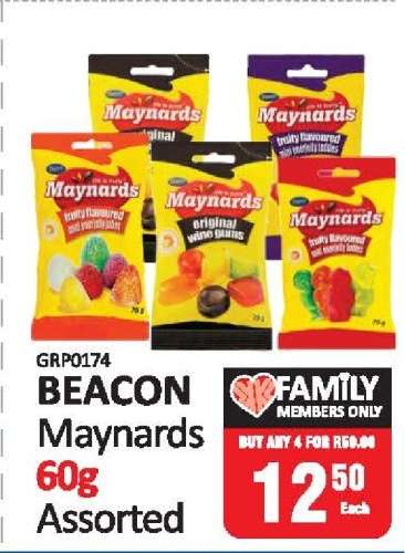 BEACON Maynards 60g Assorted