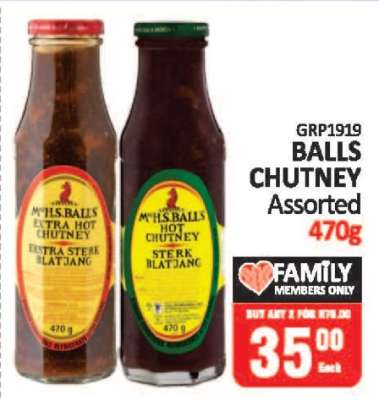 BALLS CHUTNEY Assorted 470g