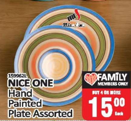 NICE ONE Hand Painted Plate Assorted