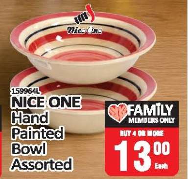 NICE ONE Hand Painted Bowl Assorted