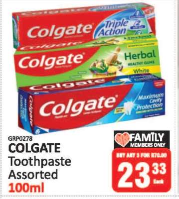 COLGATE Toothpaste Assorted 100ml