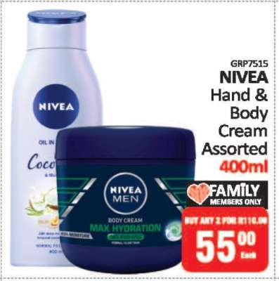 NIVEA Hand & Body Cream Assorted 400ml