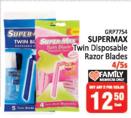 SUPERMAX Twin Disposable Razor Blades