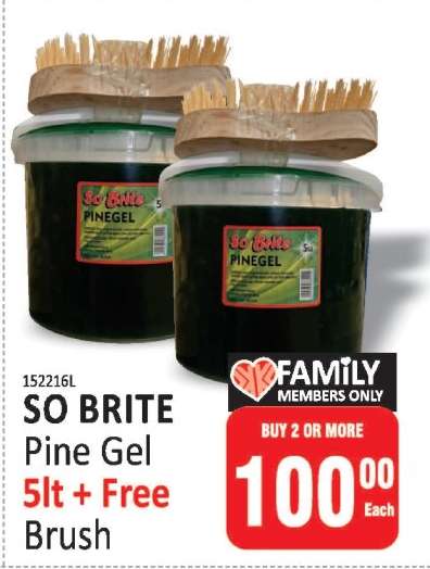 SO BRITE Pine Gel 5lt + Free Brush