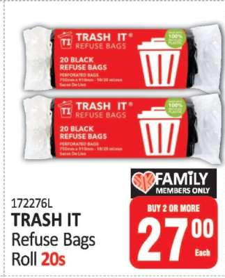 TRASH IT Refuse Bags Roll 20s