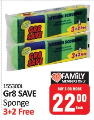 Gr8 SAVE Sponge 3+2 Free