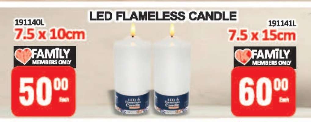 LED FLAMELESS CANDLE 7.5 x 10cm