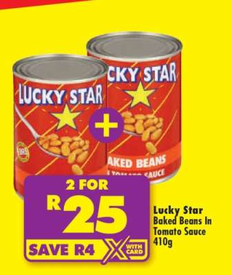 LUCKY STAR BAKED BEANS IN TOMATO SAUCE 410g