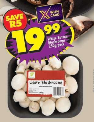 White Button Mushrooms 250g pack