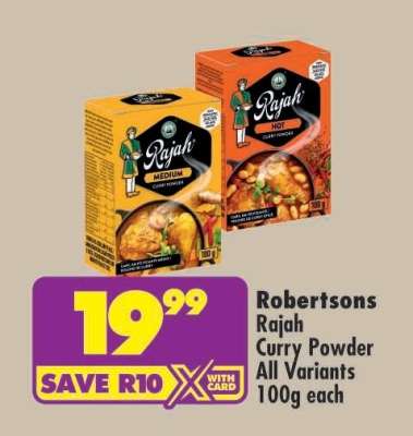 Robertsons Rajah Curry Powder All Variants 100g each