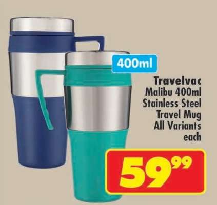 Travelvac Malibu 400ml Stainless Steel Travel Mug