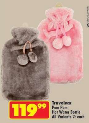 Travelvac Pom Pom Hot Water Bottle