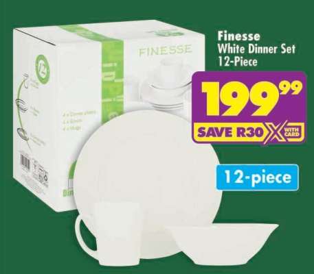 Finesse White Dinner Set 12-Piece