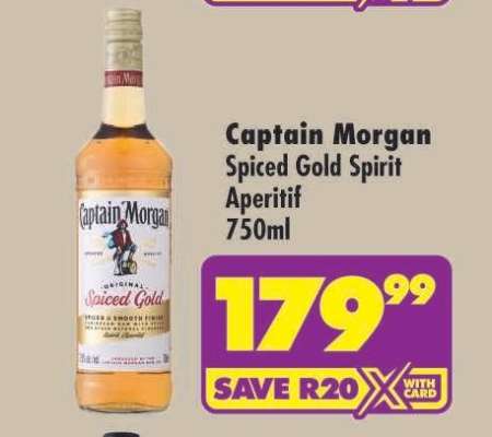 Captain Morgan Spiced Gold Spirit Aperitif 750ml