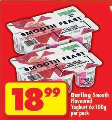 Darling Smooth Flavoured Yoghurt 6x100g per pack