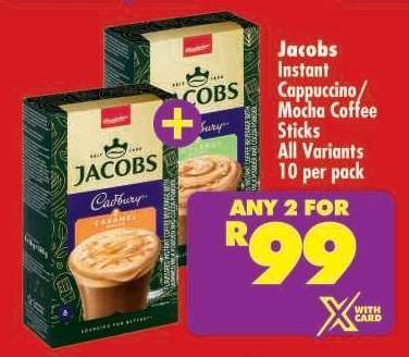 Jacobs Instant Cappuccino/Mocha Coffee Sticks