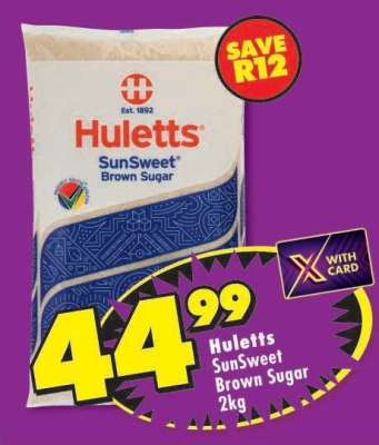 Huletts SunSweet
Brown Sugar 2kg