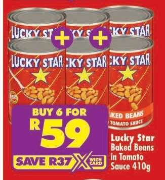 LUCKY STAR BAKED BEANS IN TOMATO SAUCE 410g