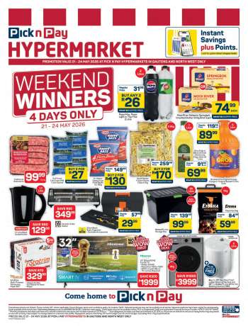 Pick n Pay Hypermarket catalogue  - 21/05/2026 - 24/05/2026.