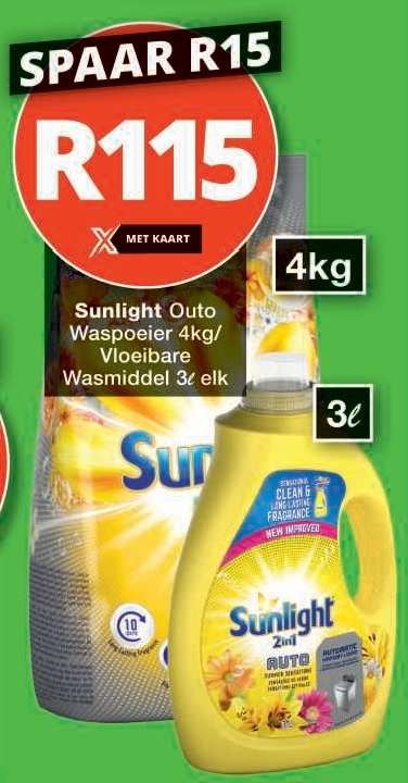 Sunlight Auto Waspoeier/Vloeibare Wasmiddel