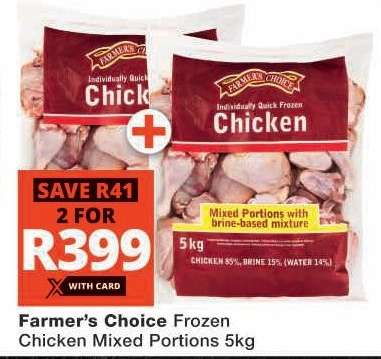 FARMER'S CHOICE FROZEN CHICKEN MIXED PORTIONS 5kg